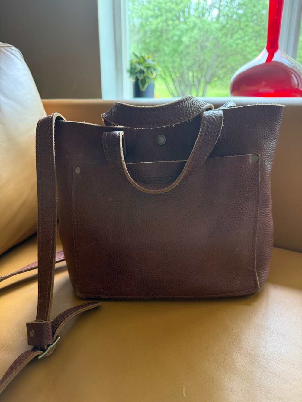 Portland Leather Brown Convertible Shoulder Tote